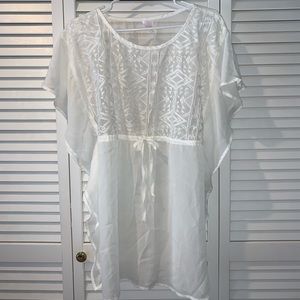 Xhilaration Cream Swim Cover-up, M